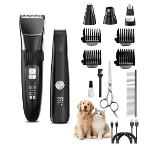 Cordless Pet Hair Grooming Shaver Low Noise Portable Rechargeable Professional Electric Dog Clippers