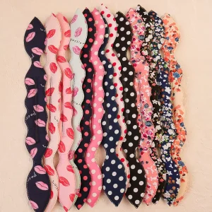 Cotton Fabric Rabbit Ear Hair Band Styling Curl Donut Holder Bun Maker Twister Hair Rollers Oem Sponge Foam Hair Wrap