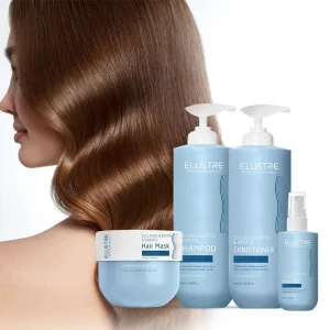 Cream Hair Care Set with Biotin and Collagen Vegan 2 in 1 Shampoo and Conditioner for Dry Damaged Hair