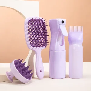 Cross border ABS Spray Bottle Massage Hair washing Brush Polypropylene Handle Volumizing Styling Hairbrush Set