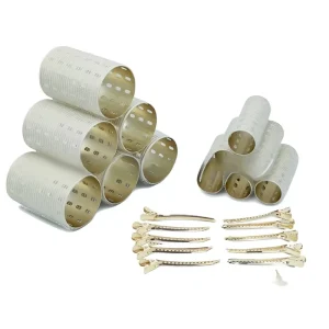 Cross border New Arrival Anodized Aluminum core Curling Rod Set No iron Nylon Hair Rollers Hollow out Styling Tools