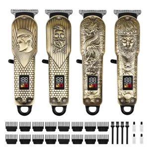 Cross-border New-style Professional Electric Hair Clipper for Men Stainless Steel Alloy Adjustable Blade Head Removable Washable