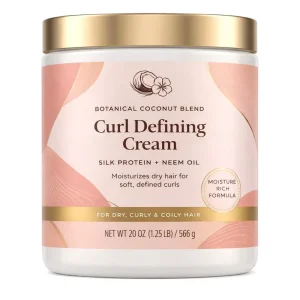 Curl Enhancing Cream with Coconut Hibiscus for Thick Curly Hair Sulfate Paraben Free Moisturizing Anti Frizz Curl Cream