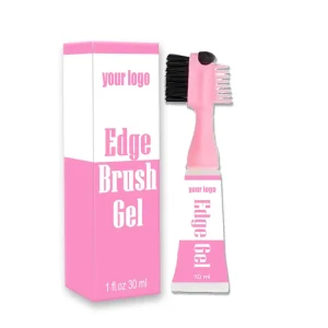 Custom 3 in 1 Travel Size Squeeze Tube Edge Control Brush Gel for Baby Hair Styling Gel With Brush Comb Head