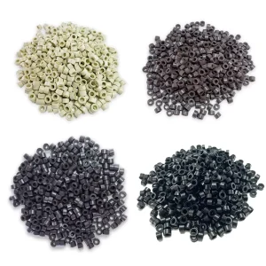 Custom 5mm Blonde Brown Black Dark Brown Aluminum Professional Micro Beads Hair Extensions