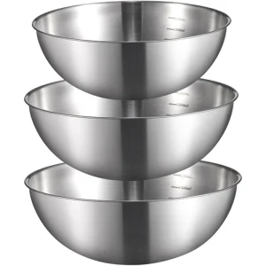Custom Color Stainless Steel Mixing Bowls Set with Scale Line Gold Salad Bowl for Kitchen Baking Cooking Use