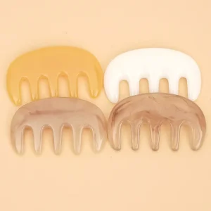 Custom Combs With Logo White Crystal Hair Comb Guasha Scraping Tool Gua Sha Scalp Care Jade Hair Comb Gua Sha