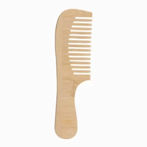 Custom Eco friendly 14cm Bamboo Hair Comb Wide Tooth Natural with Brown Logo Biodegradable for Home Salon Use