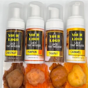 Custom LOGO Melt Scalp Skin Tone 4 Colors 200ml 100ml Lace Tint Mousse Foam for Hair Lace Wig Closure Frontal