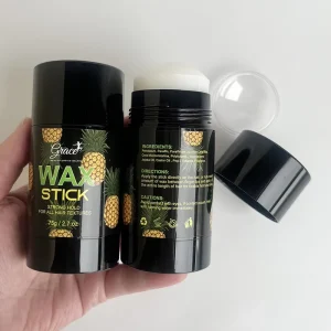 Custom Label 75g Pineapple Scented Strong Hold Wig Edge Control Non greasy Anti Frizz Fly Away Balm Styling Hair Wax Stick