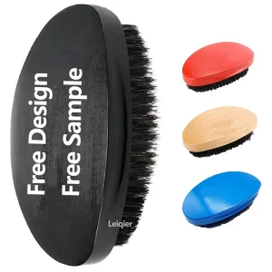 Custom Logo 360 Curved Wave Brush for Men Medium Hard Palm Wave Hair Brush Made of Beech Mix Natural Boar Bristle Hairbrush