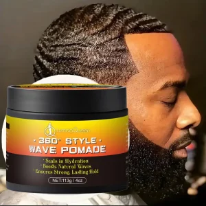Custom Logo 360 Style Wave Pomade for Men Strong Hold Hair Styling Wax Organic Shea Butter Beeswax Wave Grease for Deep Waves