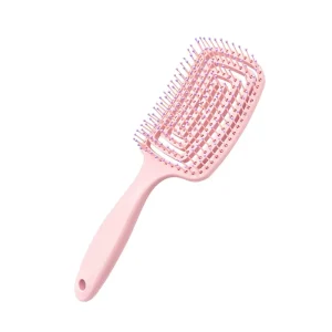 Custom Logo Air Cushion Comb for Dry Curved Vent Massage Square Paddle Detangling Plastic Comb for Curly Hair