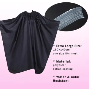 Custom Logo Anti Color Hairdresser Shampoo Cover Waterproof Black Large Size Hair Dyeing Capes for Hair Coloring