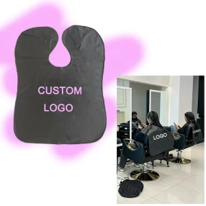 Custom Logo Barbershop Coloring Styling Tool Hair Oil Application Waterproof Cover Cloth Thickened Hair Dyeing Pu Coated Shawl