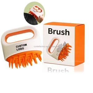 Custom Logo Bathing Shampoo Brush Scalp Hairbrush for Deep Cleansing and Relaxation Skin Cleaner Brush for Adults