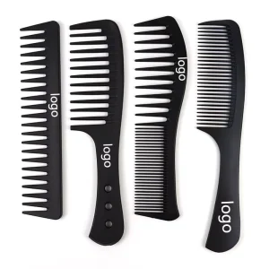 Custom Logo Beauty Accessories Thickened Wide Tooth Barber Salon Plastic Antistatic High Quality Detangling Hair Comb