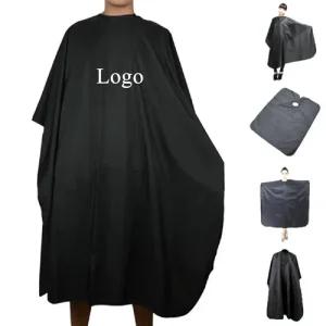 Custom Logo Black Hair Salon Shawl Waterproof Barber Capes Custom Logo Printed Hair Cutting Cape for Adults