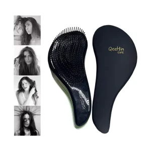 Custom Logo Black Matte Soft Touch Detangler Brush Curls Women Detangling Hair Brush Massage for Salon Hairdressing