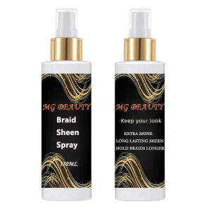 Custom Logo Braiding Hair Spray Styling Products Braid Sheen Spray Add Shine for Hair Care Braid Hair