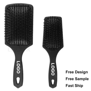 Custom Logo Comb Hair Brush Anti-static Hairbrush Detangling Comb Hair Styling Tool Plastic Comb Paddle Hair Brush