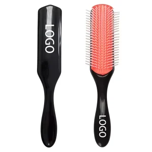 Custom Logo Detangle Hair Brush With 9 Row Comb Teeth Salon Hairdressing Hair Brush Curly Hair Brush