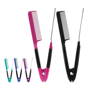 Custom Logo Folding Brush Hair Styling Comb for Unkempt Hair Straightener Comb for Knotty Hair