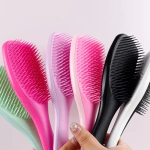Custom Logo Free Sample Comb ABS Extension Wig Brush and Double Cleaners Fabric Pouch Combo Hair Tangle Detangler Hair Brush