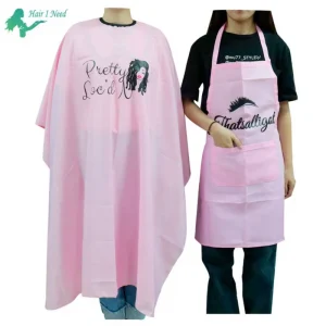 Custom Logo Hair Salon Makeup Haircut Gown with Snap Pink Barber Apron Hairdresser Cape