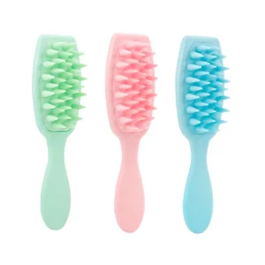 Custom Logo Head Massager Hairbrush Silicone Shampoo Brush Scalp Massager Shower Cleaning Hair Brush Comb