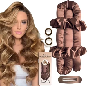 Custom Logo Heatless Hair Curler Set Satin Heatless Curls Overnight Jumbo Curling Rod Headband No Heat Curlers to Sleep in
