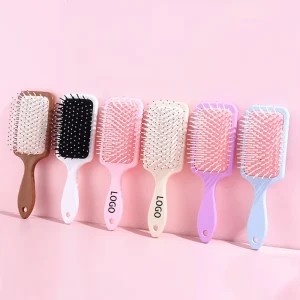 Custom Logo Large Square Professional Paddle Detangling Hair Brush Household Soft Bristle Scalp Massage Air Cushion Comb
