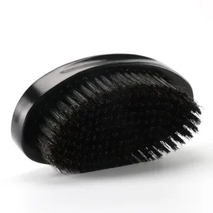 Custom Logo Medium Hard Boar Bristle Hairbrush Beech Wood Handle Wave Brush 360 for Men