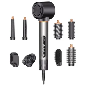 Custom Logo Multi purpose Hair Styling Tools 9 in 1 Multistyler High Speed Hair Dryer 1400W Auto Curling Hot Cold Air Brush