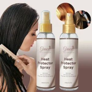 Custom Logo Non Greasy Light Weight Anti Frizz Heat Resistant Hair Styling Spray Water Based Heat Protectant Spray