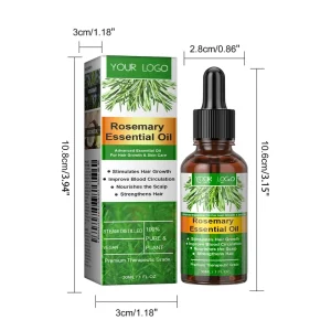 Custom Logo Organic Hair Growth Serum Oil Essential Beauty Hair Care Liquid Rosemary Growing Hair