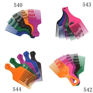 Custom Logo Plastic Afro Pick Comb Large Oil Head Styling Comb for Barber Shop Home Use