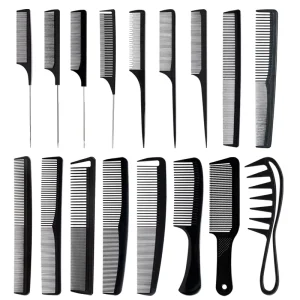 Custom Logo Plastic Braiding Barber Comb Anti static Hair Cutting Comb Set