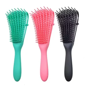 Custom Logo Plastic Eight Rows Women Curly Hair Detangling Hairdressing Styling Hair Brushes Hair Combs