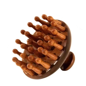 Custom Logo Sandalwood Massage Comb Scalp Meridian Hairbrush Universal Health Hair Care Comb Wood Hair Brush