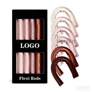Custom Logo Satin Heatless No Heat Hair Curlers Rollers Soft Heatless Styling Rods for Short & Long Hair Overnight Curls