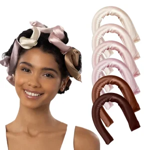 Custom Logo Satin Heatless No Heat Hair Curlers Rollers Soft Heatless Styling Rods for Short & Long Hair Overnight Curls
