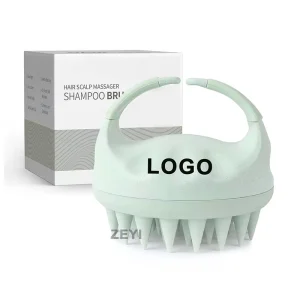 Custom Logo Soft Silicone Scalp Massager Hair Brush Body Massage Scrubber Care Device with Targeted Scalp Massaging