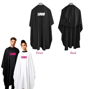 Custom Logo Water Repellent Anti-static Polyester Barber Hairdressing Cape for Salon Use 160x140cm Multiple Colors