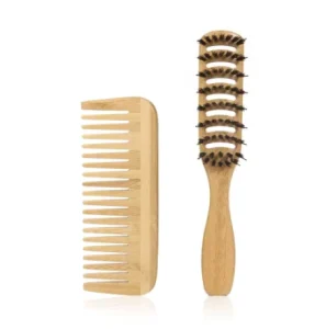 Custom Natural Bamboo Brush Professional Men Grooming Boar Bristle Beard Brush Comb Hairbrush for Men and Women