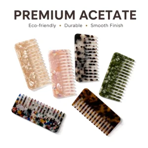 Custom OEM Cellulose Acetate Hair Comb Wide Tooth Fine Tooth Tortoiseshell Comb Salon Professional Styling Comb