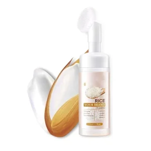 Custom OEM ODM Rice Cleansing Mousse Oil Control Hydrating Facial Care Korean Skin Care Foam Wash Private Label