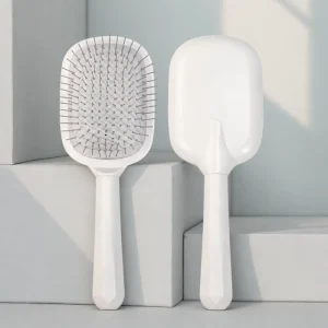 Custom OEM Stainless Steel Pin Cushion Hair Brush ABS Handle Anti Static Detangling Paddle Brush Scalp Massage Brush