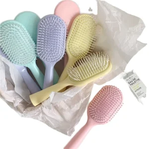 Custom Portable Curly Hair Brush Detangling Hairbrush with Plastic Handle for Women Home Use Cleaning Brush