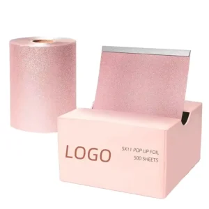 Custom Print Pre Cut Hair Coloring Foils 500 Foil Sheets 5×10.75 Inch Pop up Hair Foil for Hairdressing